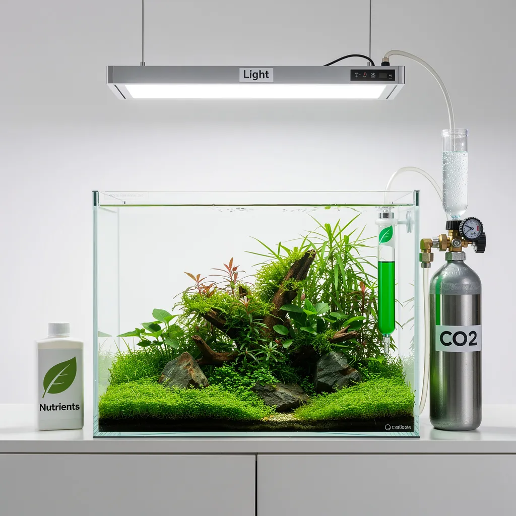Perfekt ausbalanciertes Pflanzenbecken: das magische Dreieck aus Licht, Nährstoffen und CO2