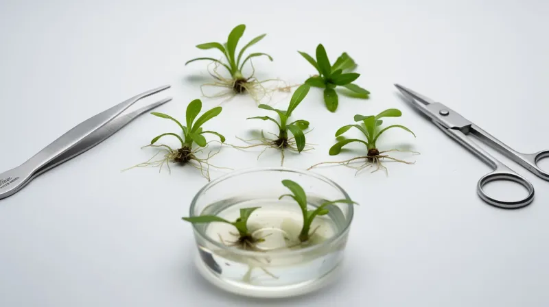 Aquarienpflanzen vermehren — Stecklinge, Ableger und Teilung: Rhizom-Teilung bei Aufsitzerpflanzen