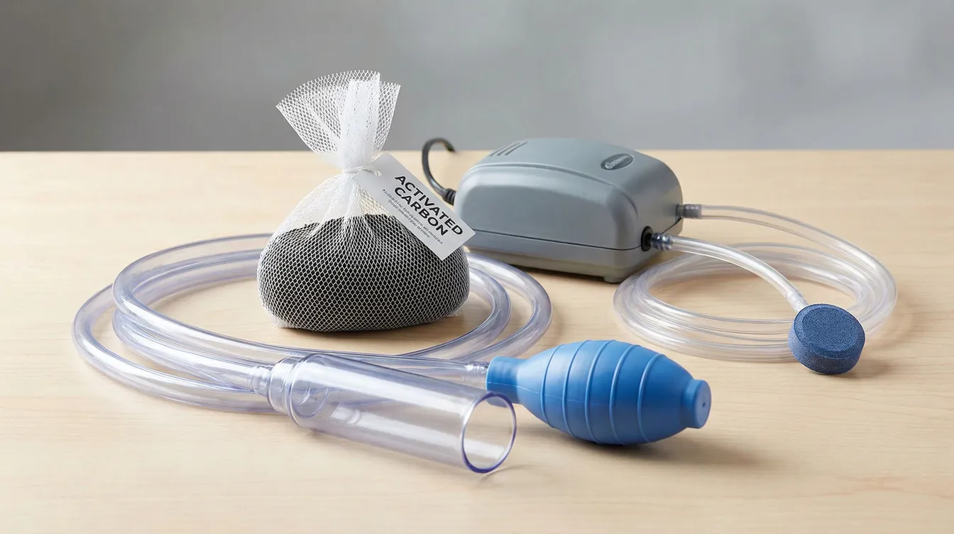 Pflegezubehör zur Geruchsverhinderung: Mulmsauger, Aktivkohle und Belüfter