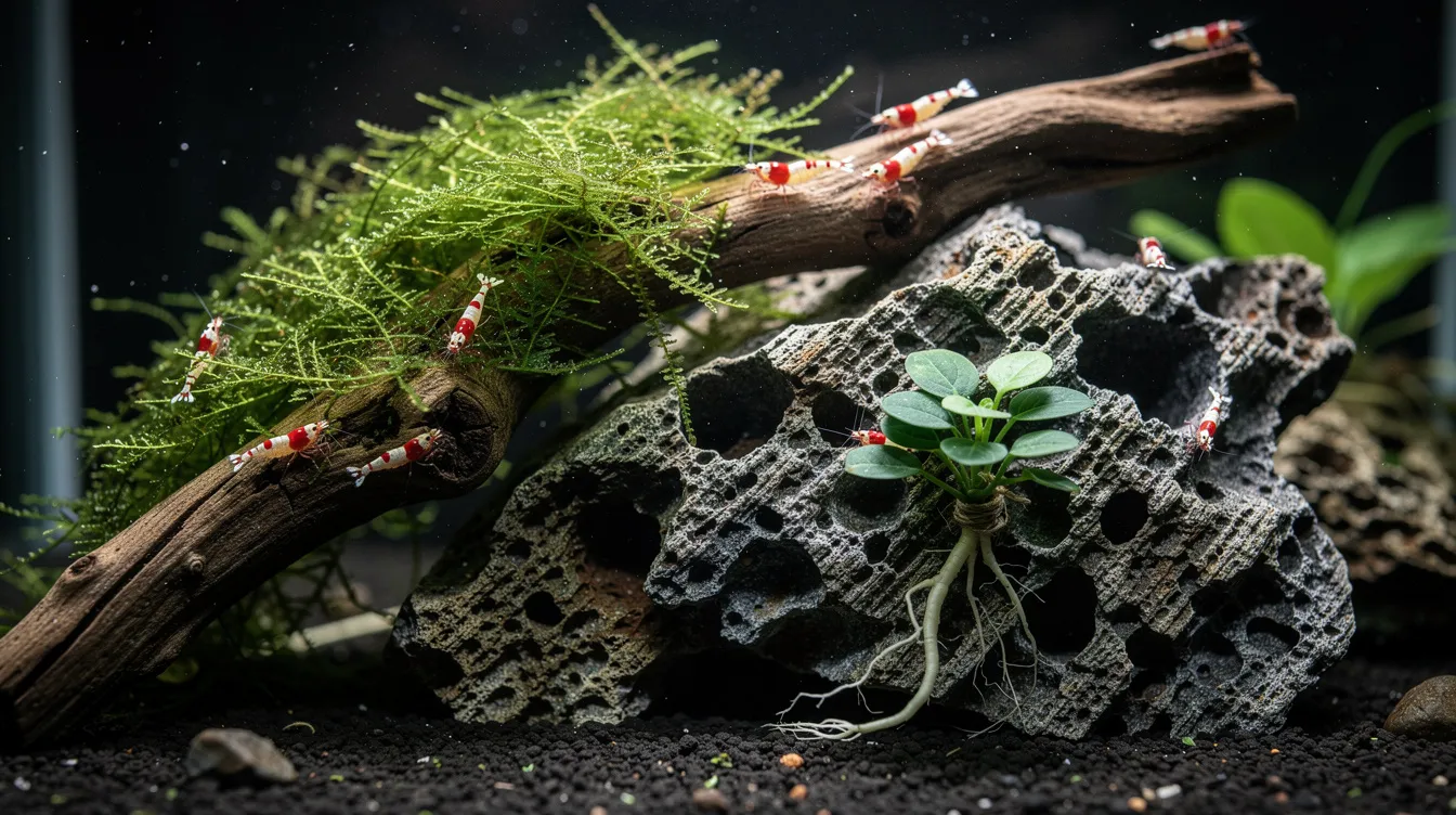 Aquascaping im Garnelenaquarium: Gestaltung, Hardscape und sichere Materialien: Grundprinzipien des Garnelen-Aquascapings