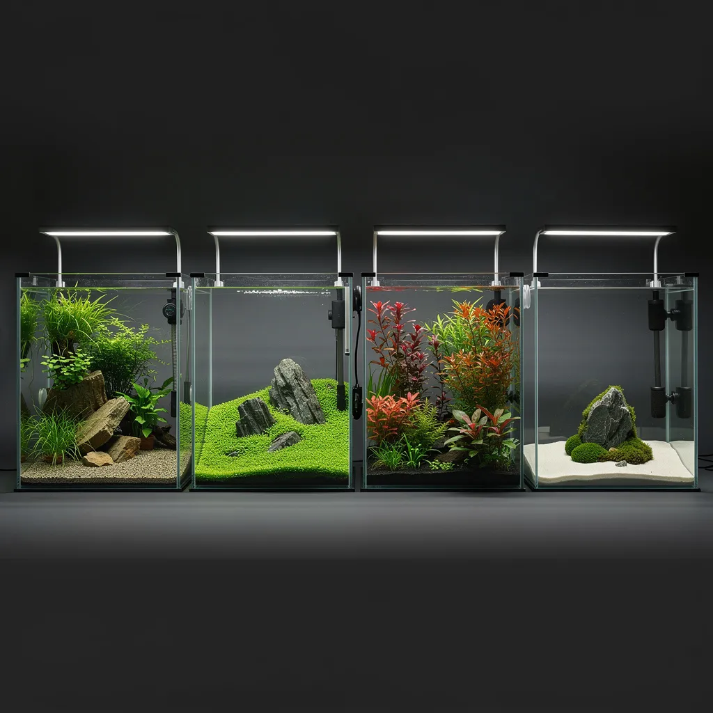 Vier Aquascaping-Stile im Vergleich: Nature Aquarium, Iwagumi, Dutch Style und Zen-Stil