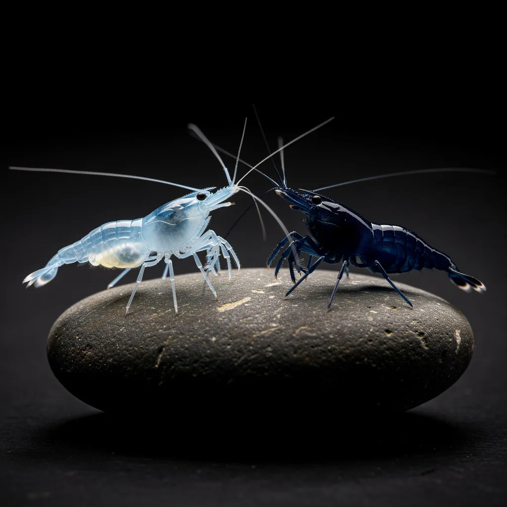 Vergleich Blue Jelly (transparent hellblau) und Blue Dream (deckend dunkelblau) nebeneinander