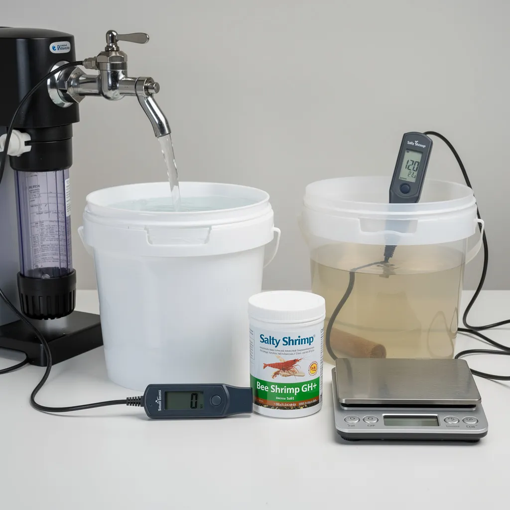 Caridina-Wasseraufbereitung: Osmoseanlage, TDS-Meter und Aufhärtesalz für perfekte Wasserwerte