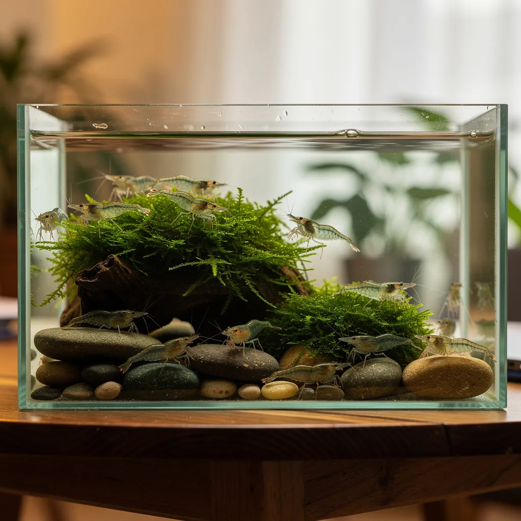 Ein ruhiges Garnelenbecken — weniger Eingreifen ist der beste Tipp