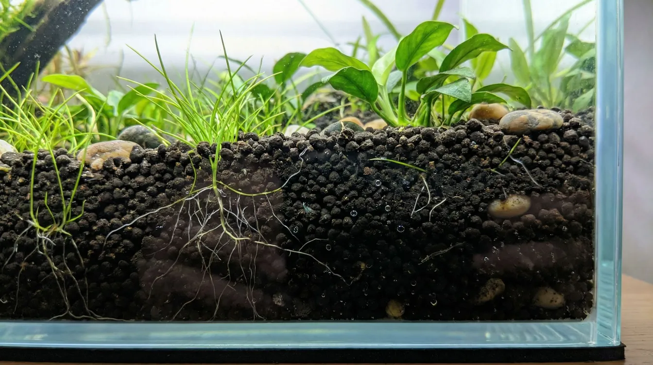 Gesunde Pflanzenwurzeln im nährstoffreichen Soil-Substrat