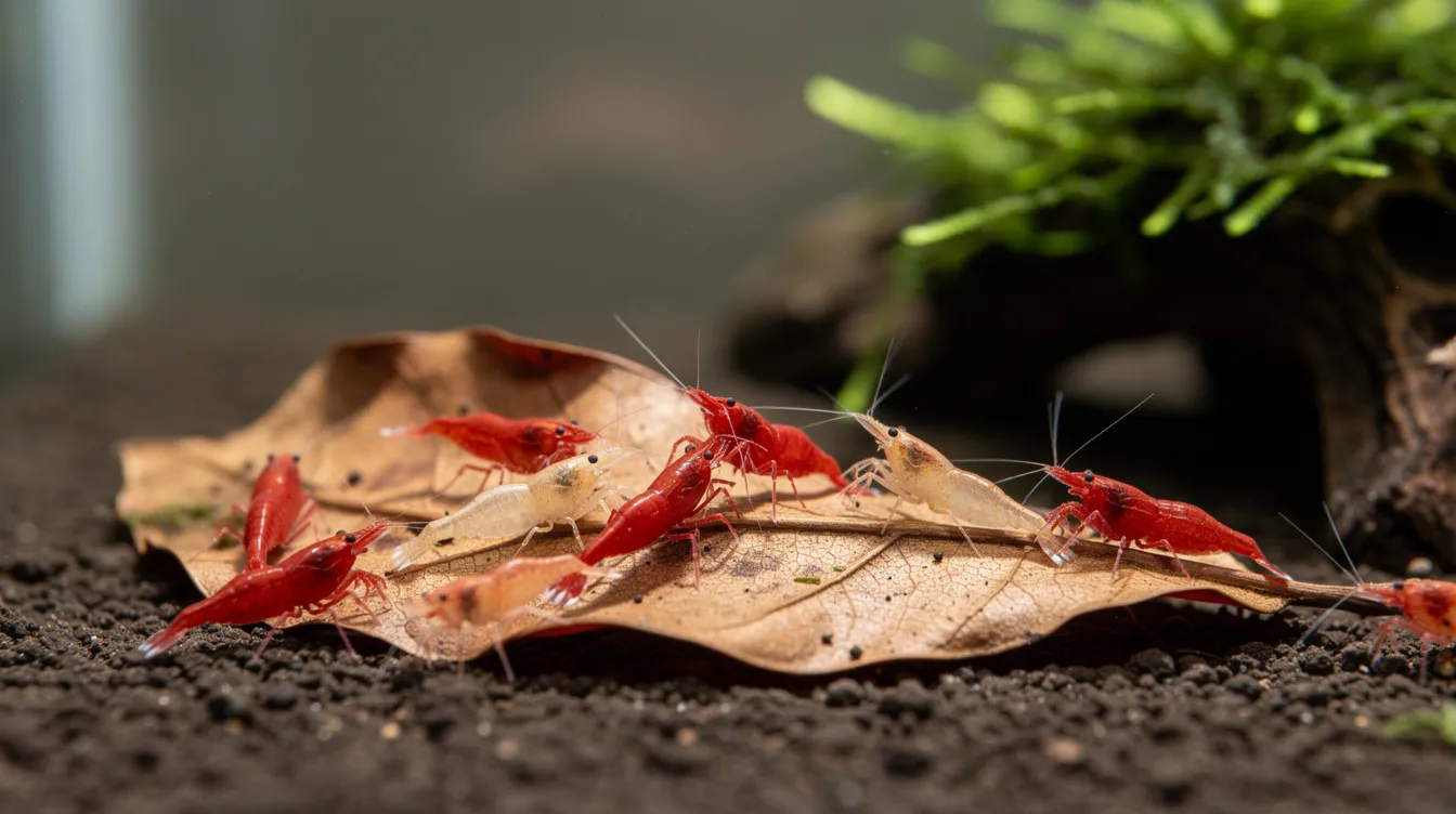 Garnelen Haltung — Der komplette Anfänger-Guide: Fütterung — der häufigste Anfängerfehler