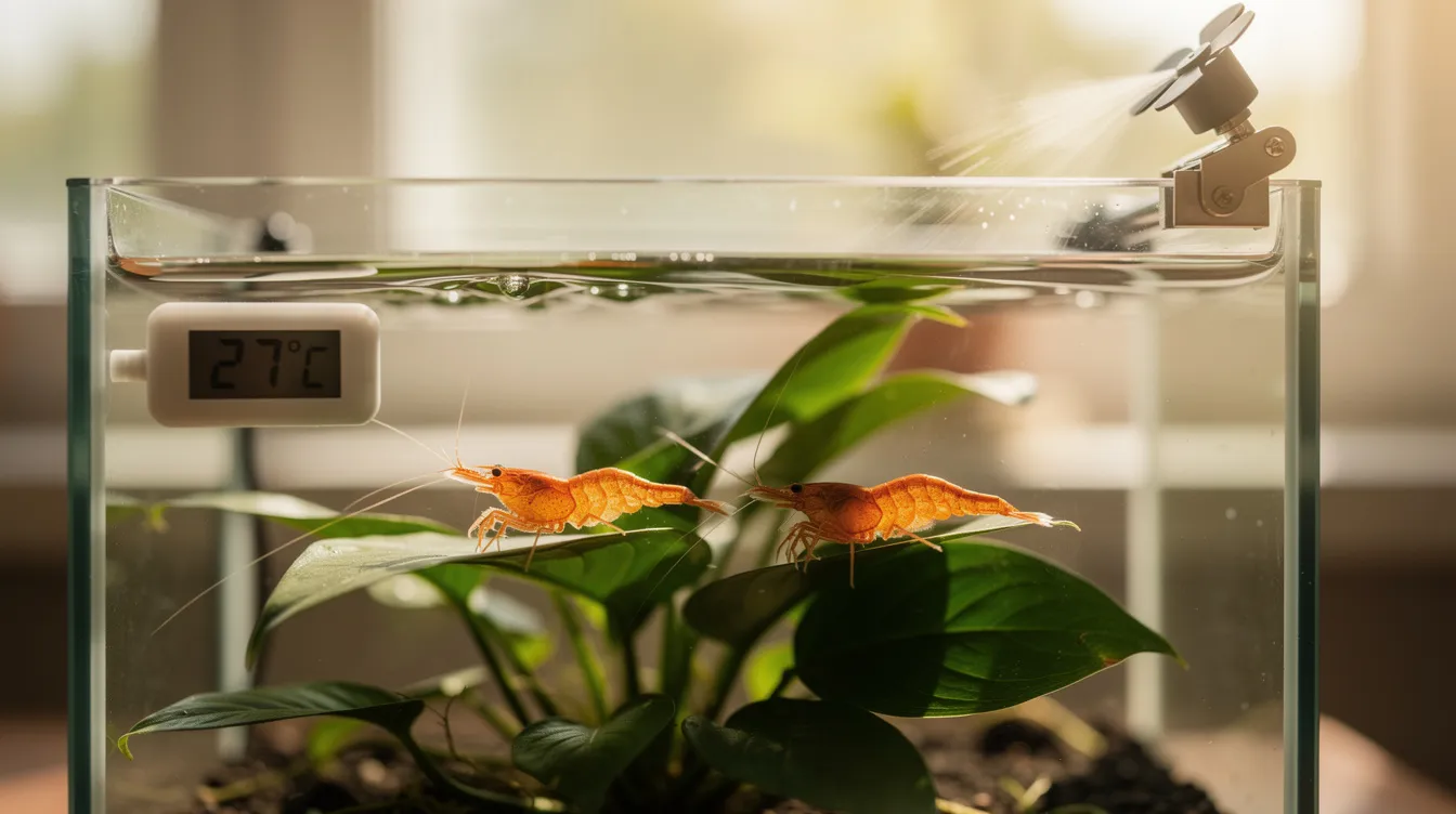 Garnelen Haltung — Der komplette Anfänger-Guide: Temperatur und Standort