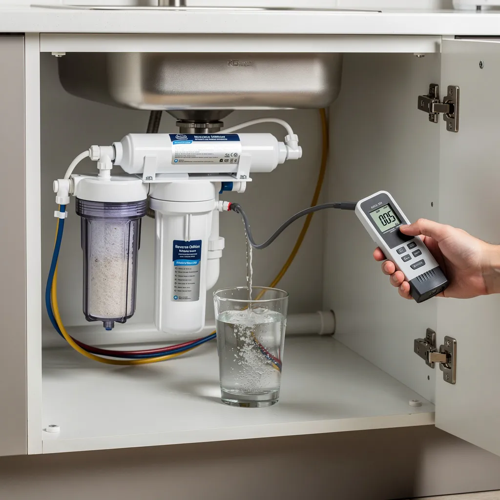 Umkehrosmoseanlage in Betrieb — reines Wasser für die Garnelenaquaristik