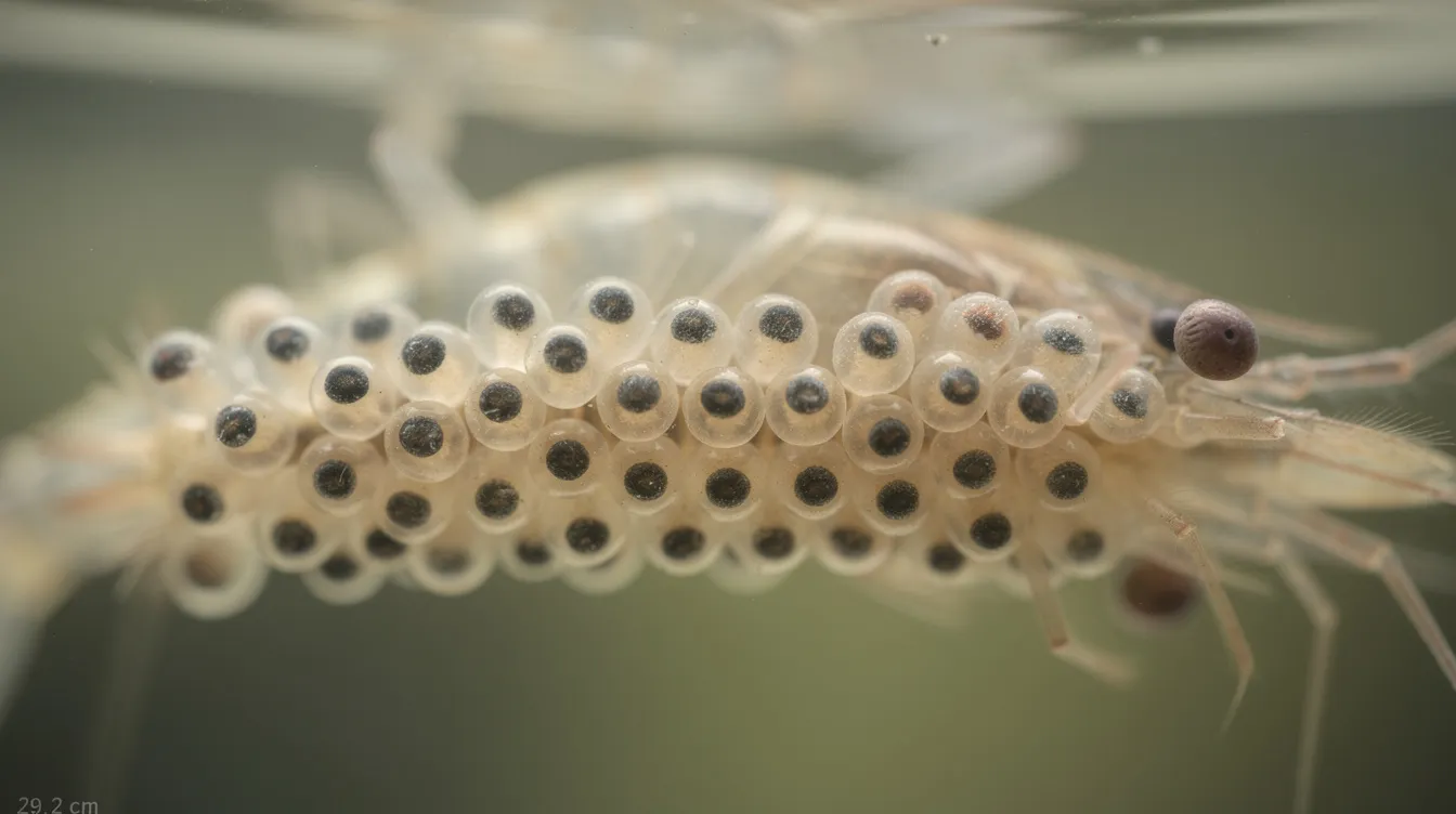 Trächtige Garnele erkennen: Sattel, Eier, Timing: Sattel (Eierstöcke) erkennen