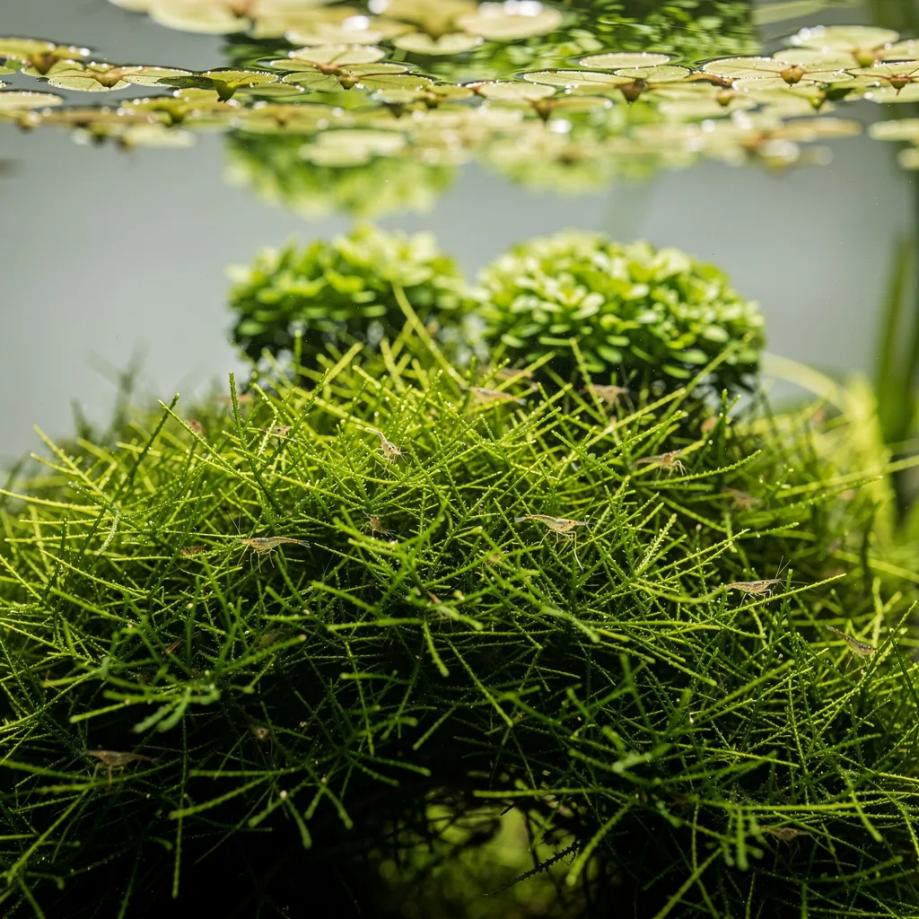 Dichte Bepflanzung mit Javamoos bietet Garnelen-Jungtieren Schutz vor Fischen