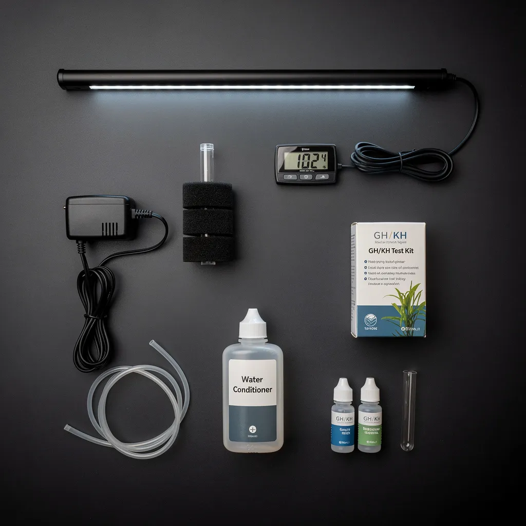 Technische Grundausstattung für ein Garnelenbecken — Filter, Licht und Messgeräte