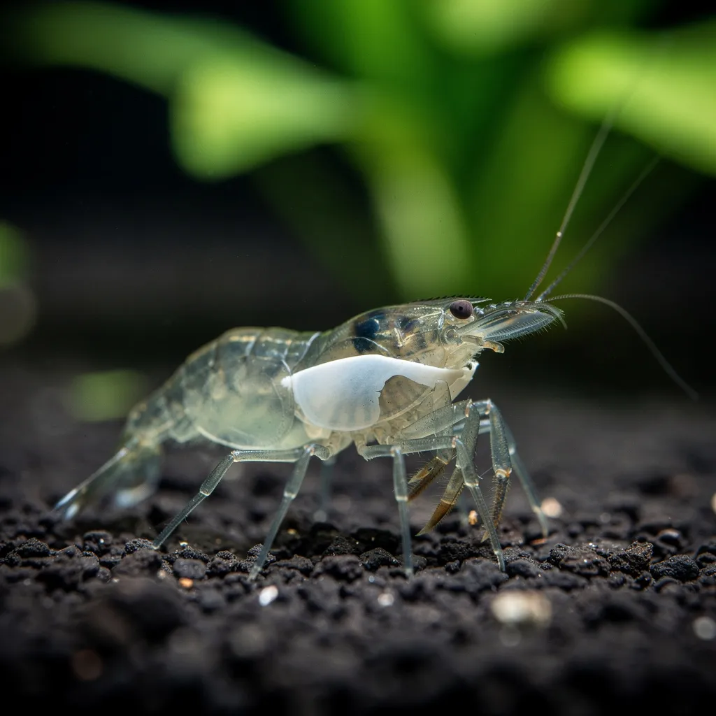 Garnele mit White Ring of Death – weißer Ring zwischen Kopf und Hinterleib als Häutungsproblem