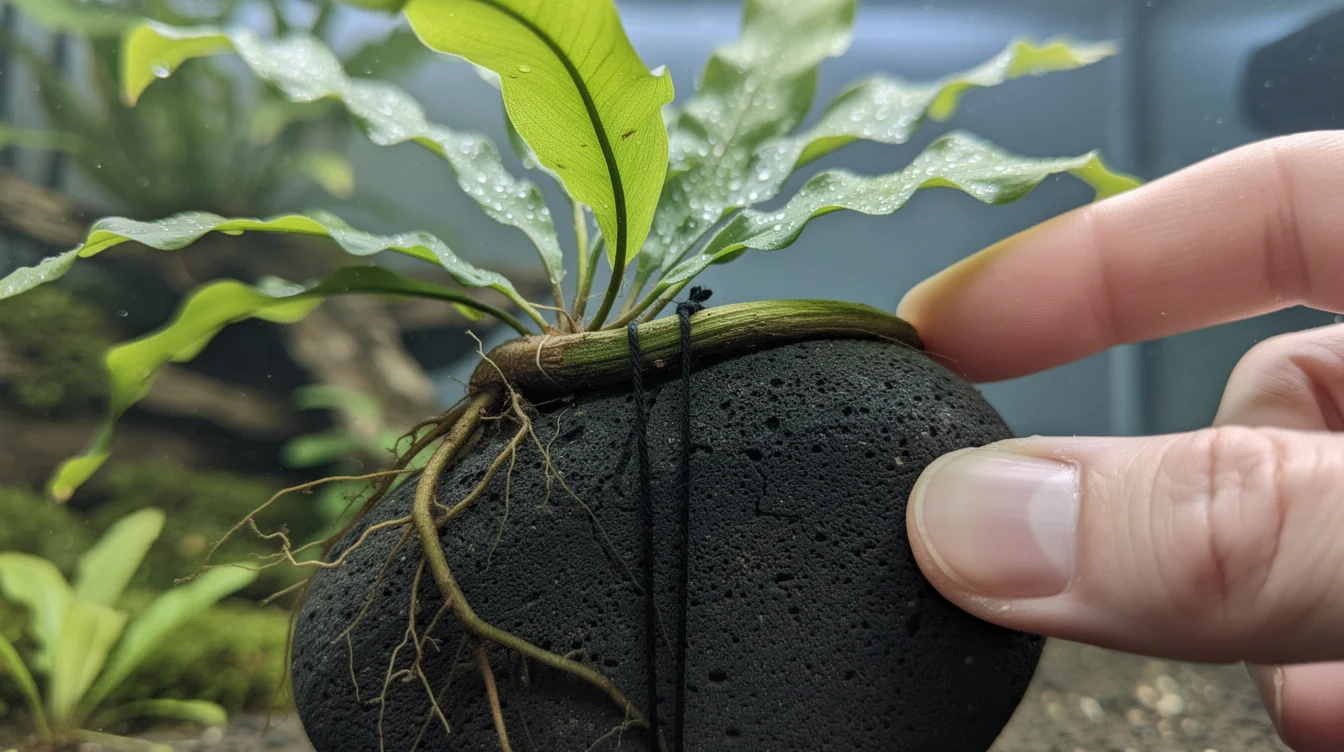 Javafarn im Aquarium — Pflege, Sorten und Vermehrung: Javafarn richtig einsetzen — Rhizom, Befestigung und Standort