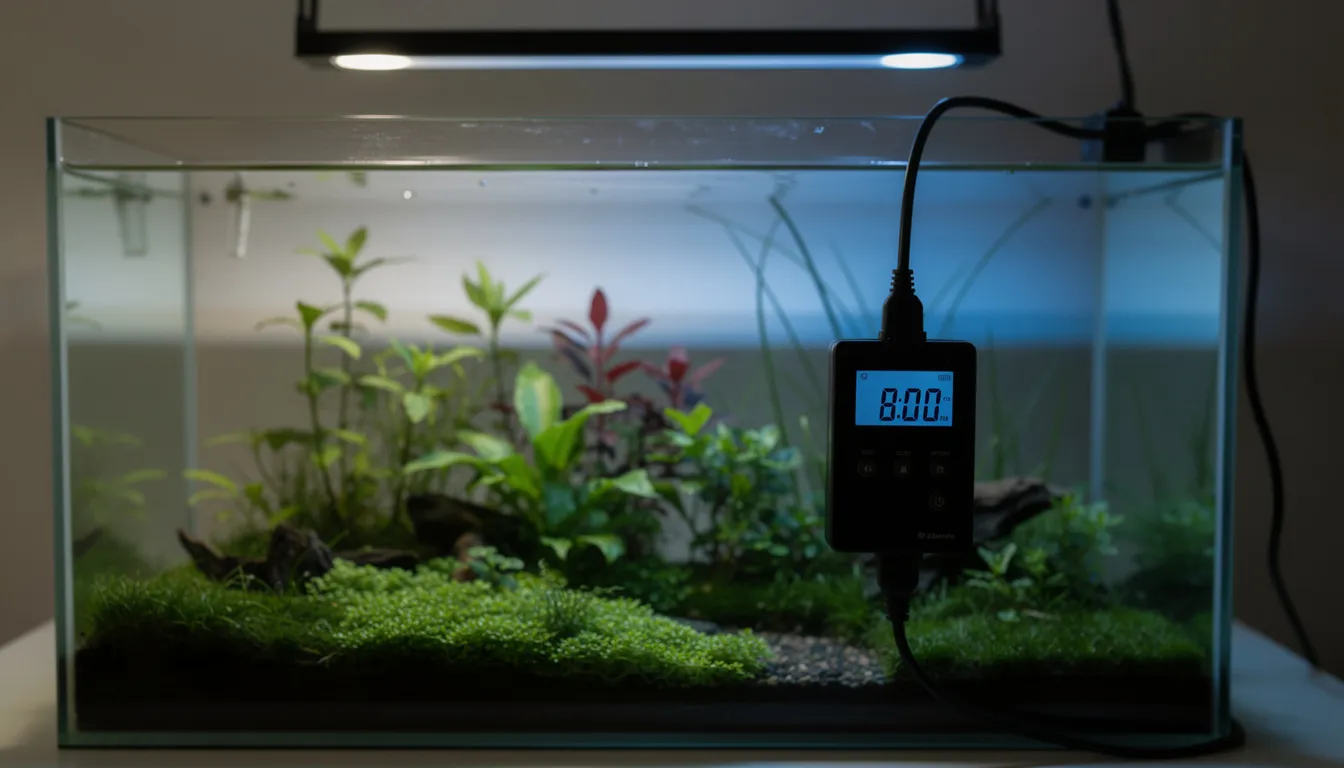 Digitale Zeitschaltuhr für Aquarienbeleuchtung mit 8-Stunden-Programmierung