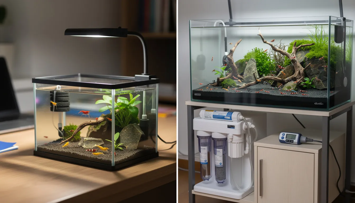 Entscheidungshilfe: einfaches Neocaridina-Setup für Anfänger vs. anspruchsvolles Caridina-Setup