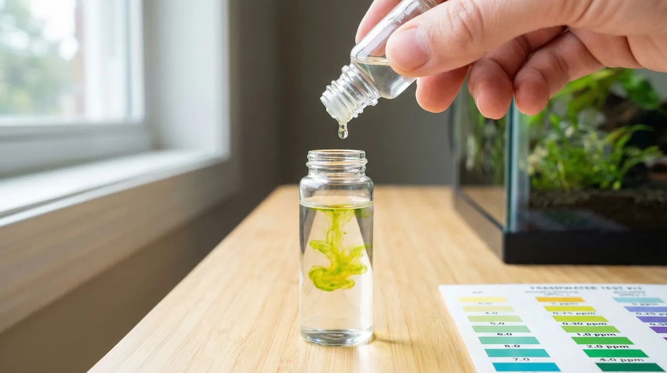 pH-Tröpfchentest mit Farbumschlag zur Bestimmung des Aquarium-pH-Werts