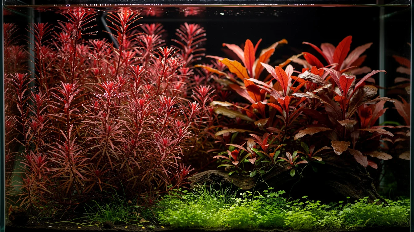 Rote Aquarienpflanzen: Alternanthera reineckii — Rot mit Anspruch