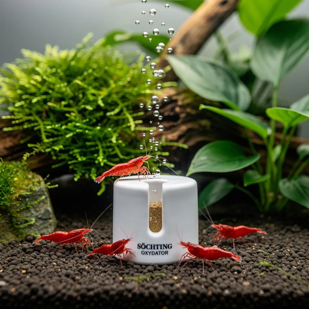 Söchting Oxydator erzeugt Sauerstoff im bepflanzten Garnelenaquarium