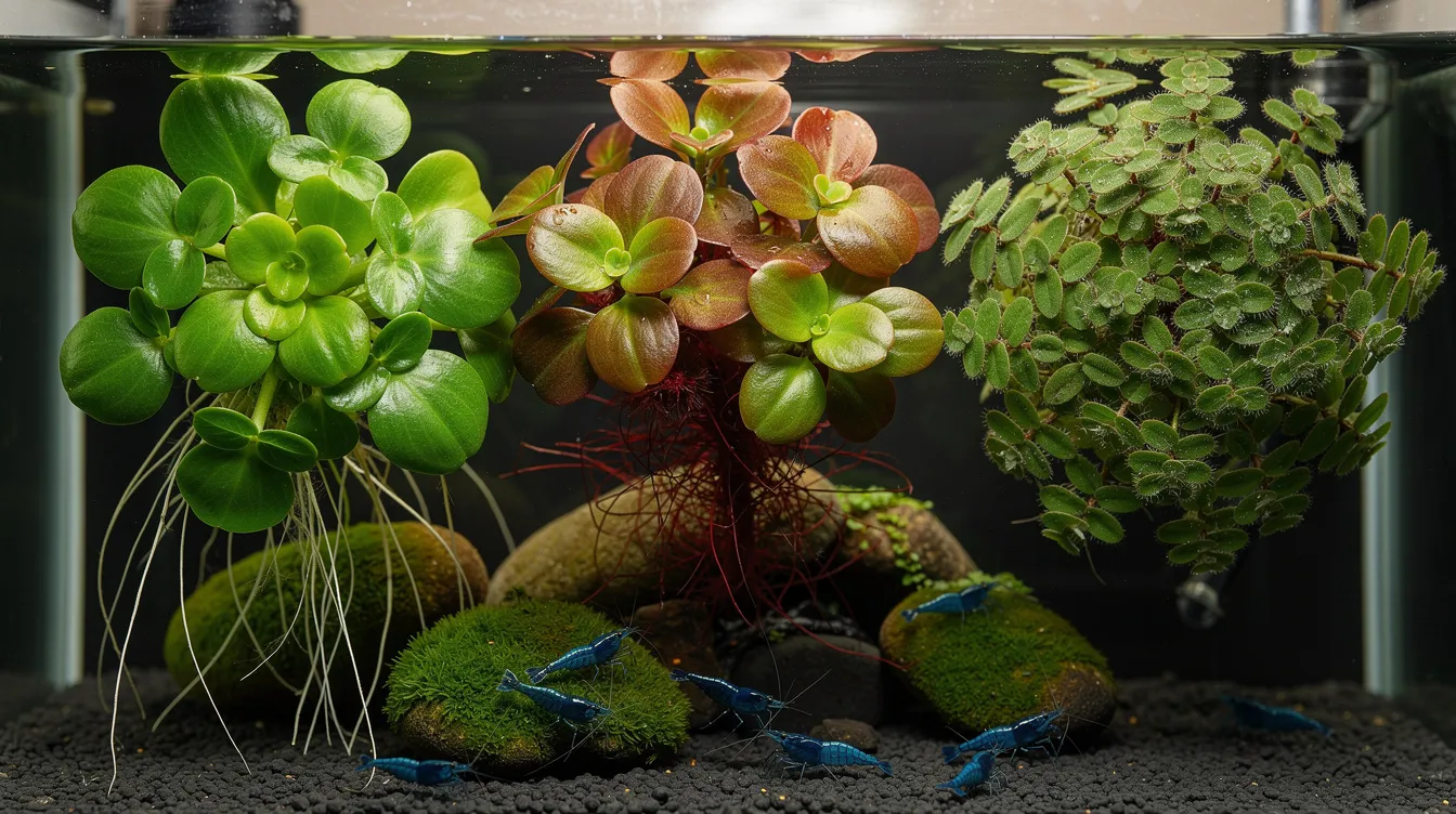 Schwimmpflanzen für Garnelen — Schutz, Schatten & Biofilm: Warum Schwimmpflanzen im Garnelenbecken?