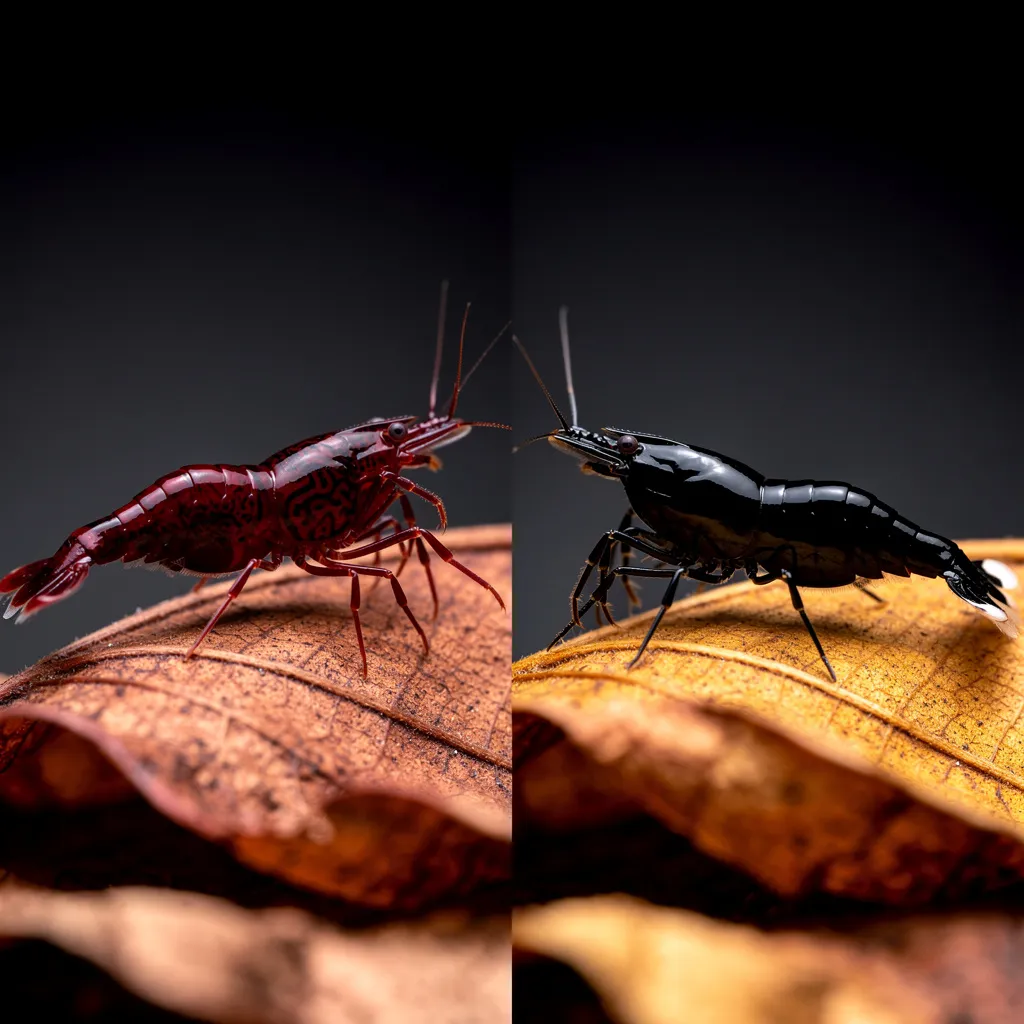 Zwei Shadow Bee Varianten im Vergleich — Red Shadow Mosura und Black Diamond nebeneinander