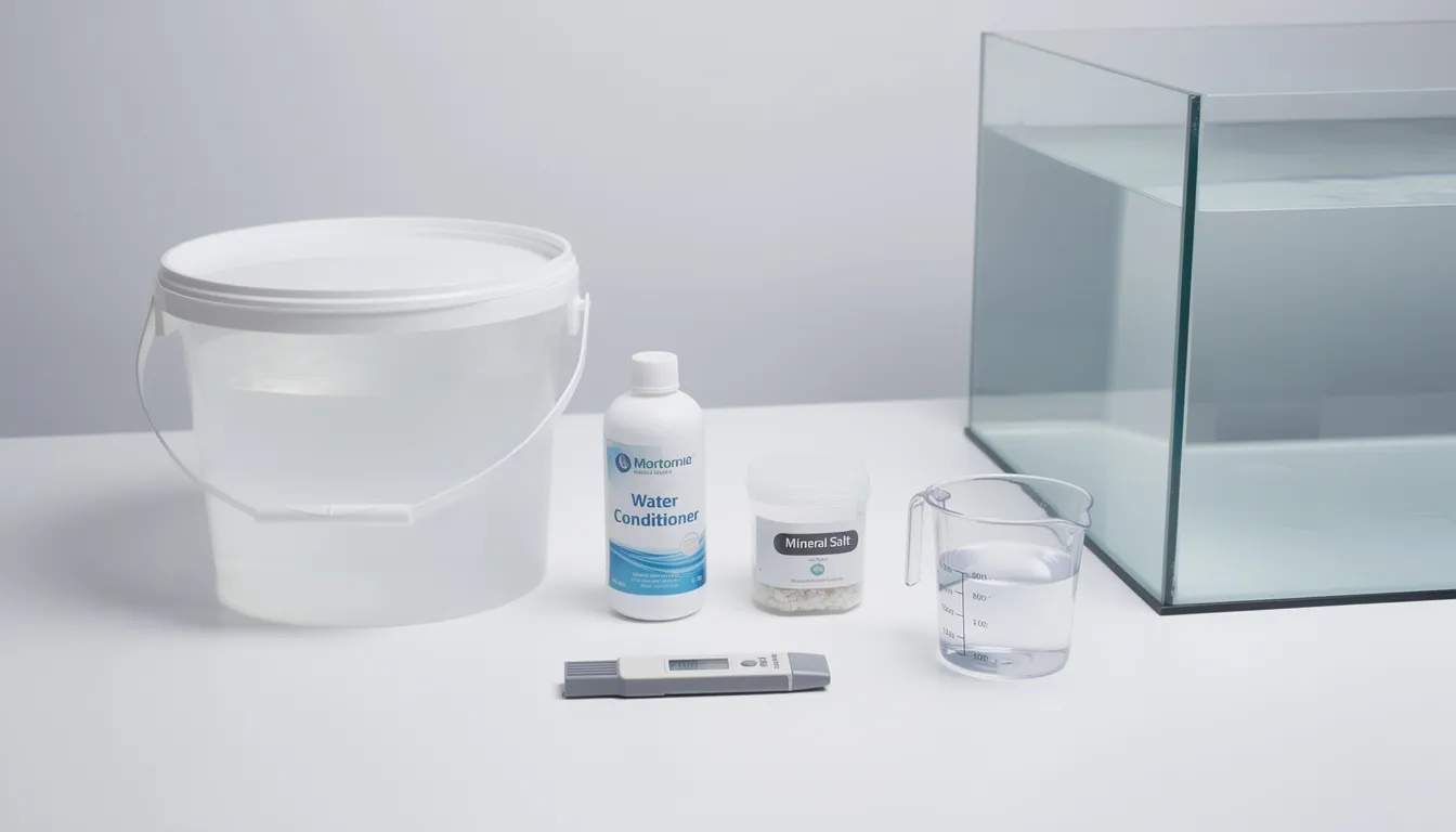 Wasseraufbereitungs-Zubehör: Eimer, Wasseraufbereiter, Aufhärtesalz und TDS-Meter